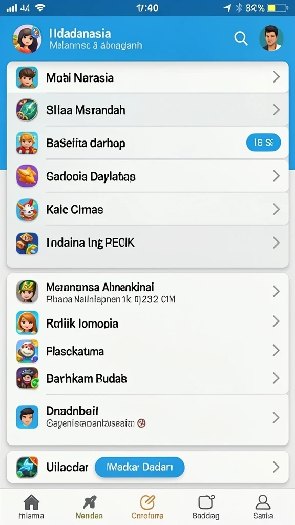 Screenshot menunjukkan karakter utama dalam petualangan.