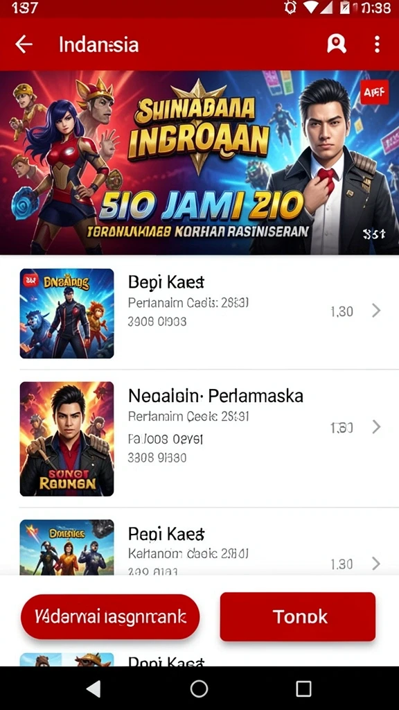 Karakter utama sedang bertarung dengan monster.