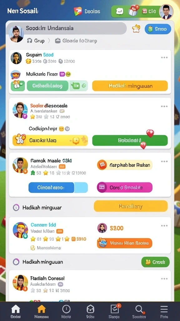Tampilan mode permainan yang seru dan kompetitif.